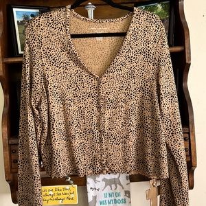 American Eagle Outfitters Leopard Print Crop Top